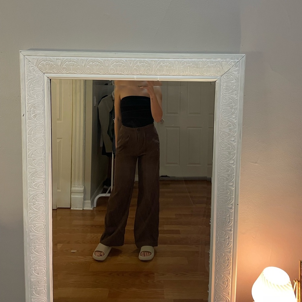 Corduroy brown wide leg pants